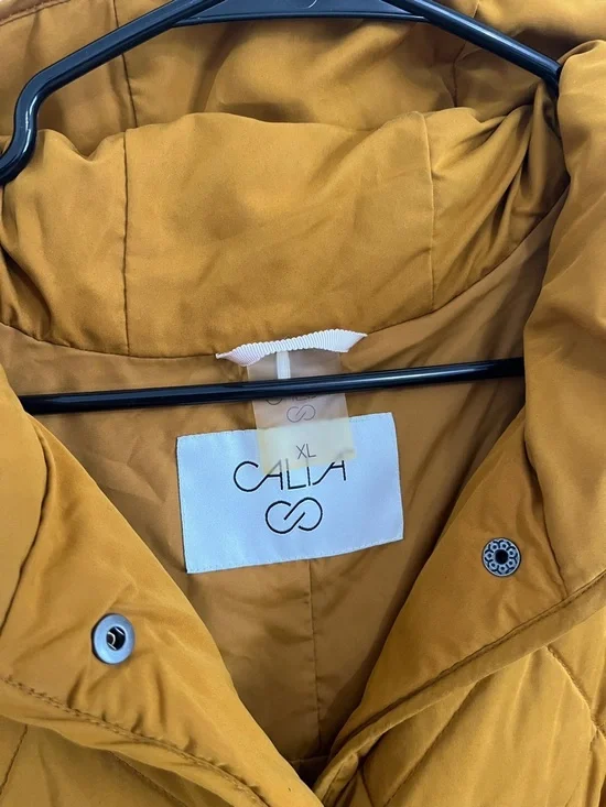 Calia Quilted Hooded Coat in Mustard Yellow - Picture 2 of 5